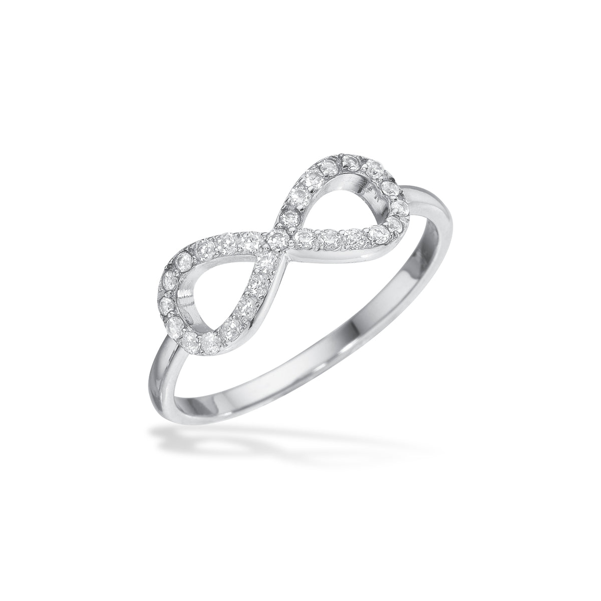 Scrouples - Ring blank sølv med et evighedstegn med zirkoner - Model nr.: 725312