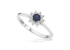 Scrouples - Ring, sølv, roset med blå og hvide syntetiske zirkoner - Model: 729002