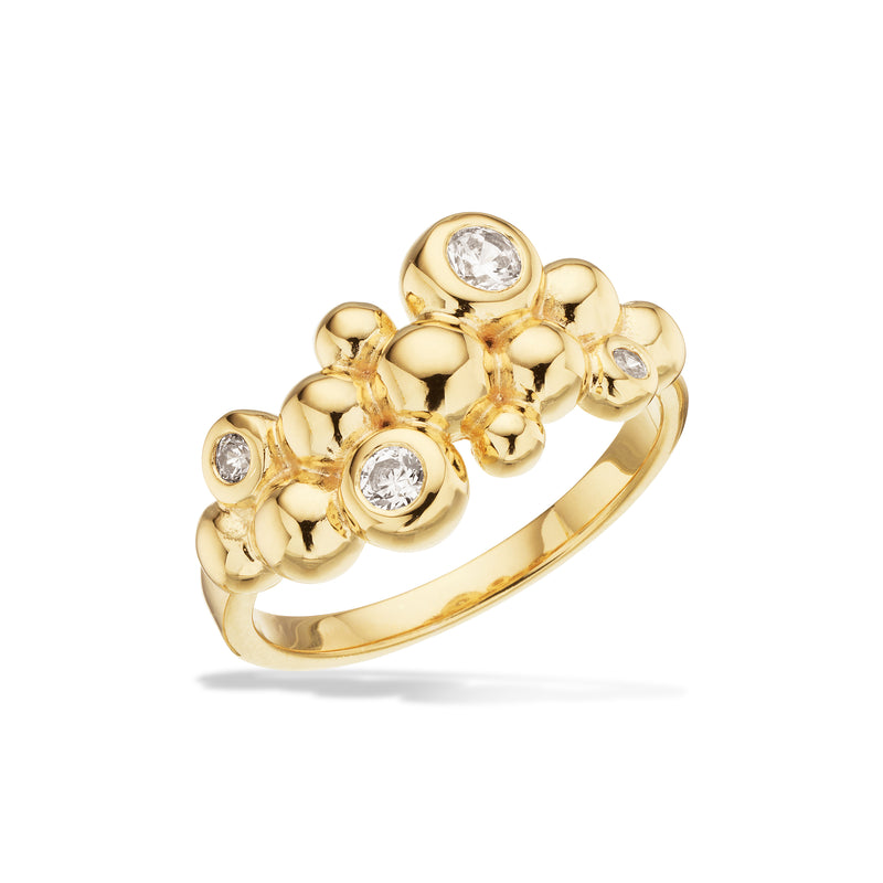 Scrouples - Ring, forgyldt sølv med kugler og syntetiske zirkoner - Model: 729342