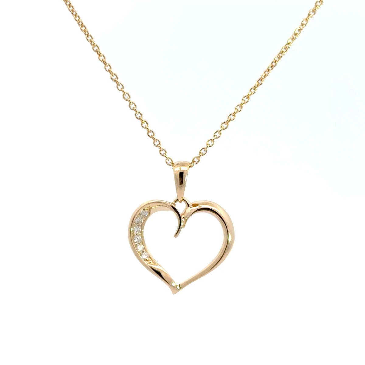 14KT. Diamant Hjerte Vedhæng, 0,073ct TW/SI - Model: 20-22151