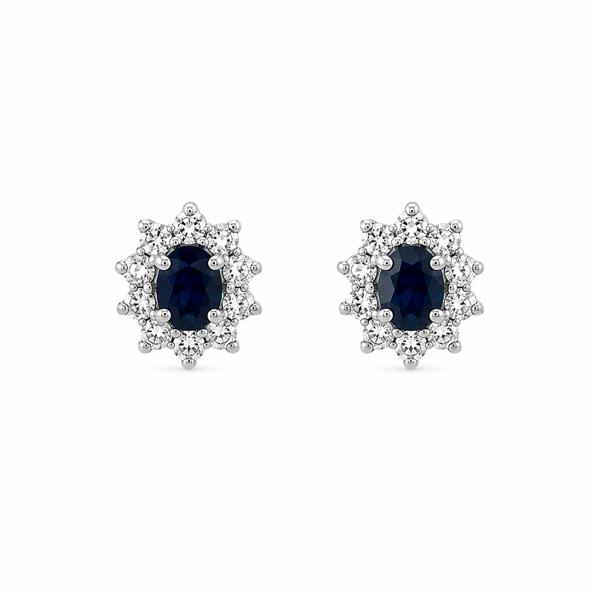 14kt. hvidguldsørestik-safir 0,45ct-brillant 0,19ct - 10-22144