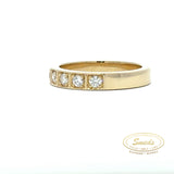 14kt. Guld alliancering med 5x0,05ct  tw/si brillanter - Model: 40-22555