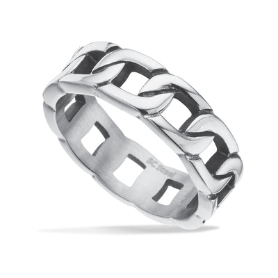 Scrouples - Herre ring rustik overflade stål - Model: 791661