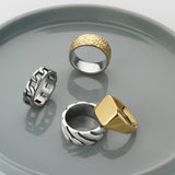 Scrouples - Herre ring rustik overflade stål - Model: 791661