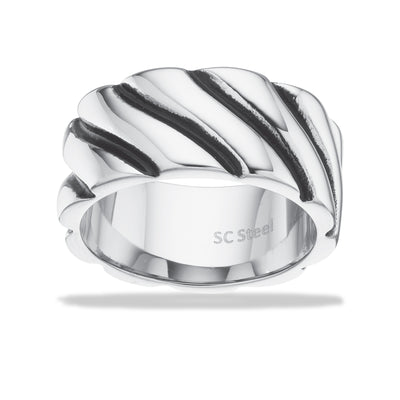Scrouples - Herre ring rustik overflade stål - Model: 791671
