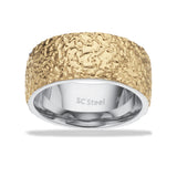 Scrouples - Herre ring rustik overflade stål guldfarvet - Model: 791681