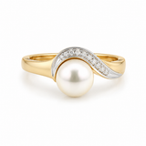 14kt. Perlering med diamanter 0.05 w/si - Model: 40-22602