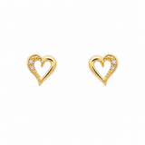 14 kt. Ørestik hjerte m. 0,02 ct rødguld - Model: 30-00653-1850F