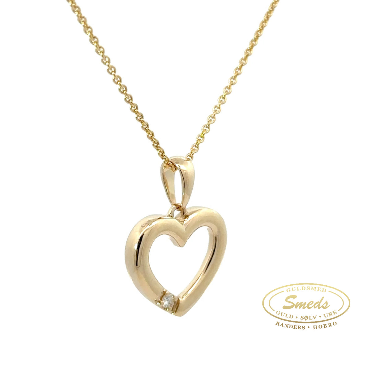 14 kt. Guld hjerte vedhæng med 0,03 ct. tw/si brillant - Model: 20-22123