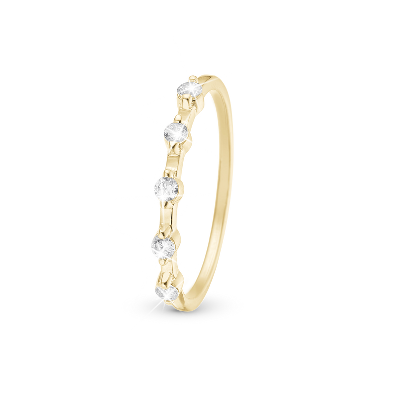 Christina Jewelry - Simple Life Style, ring forgyldt sølv med zirkoner - Model: 800-1.17.B