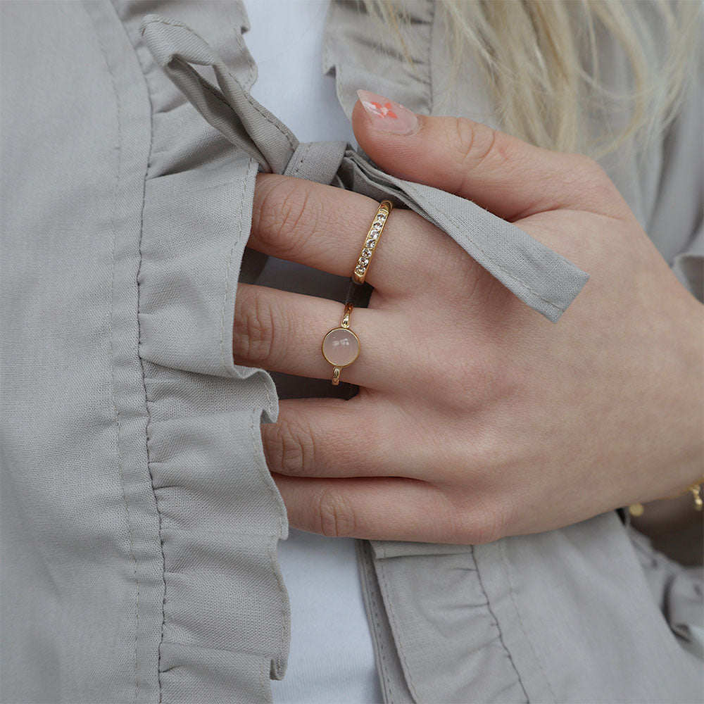 Christina Pink Chalcedony ring i forgyldt sølv – model 800-3.25.B – billede 6