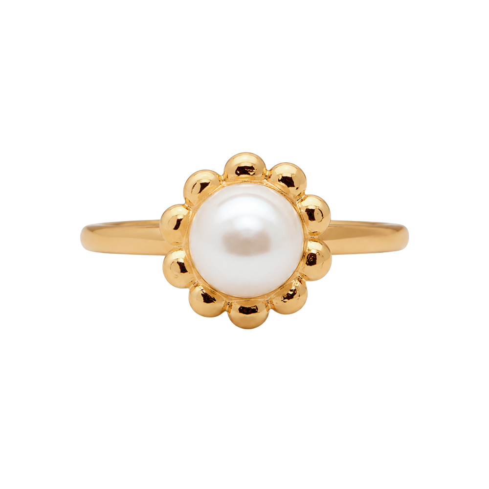 Christina Jewelry - Flower Pearl ring, forgyldt sølv - Model: 800-4.16.B