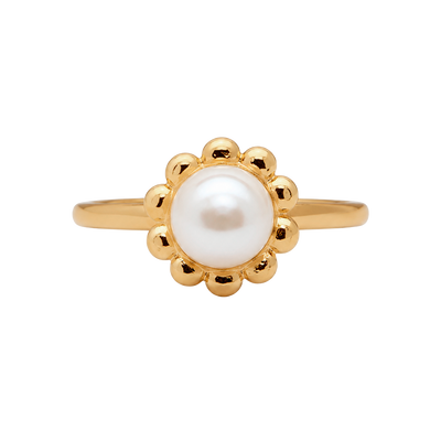 Christina Jewelry - Flower Pearl ring, forgyldt sølv - Model: 800-4.16.B