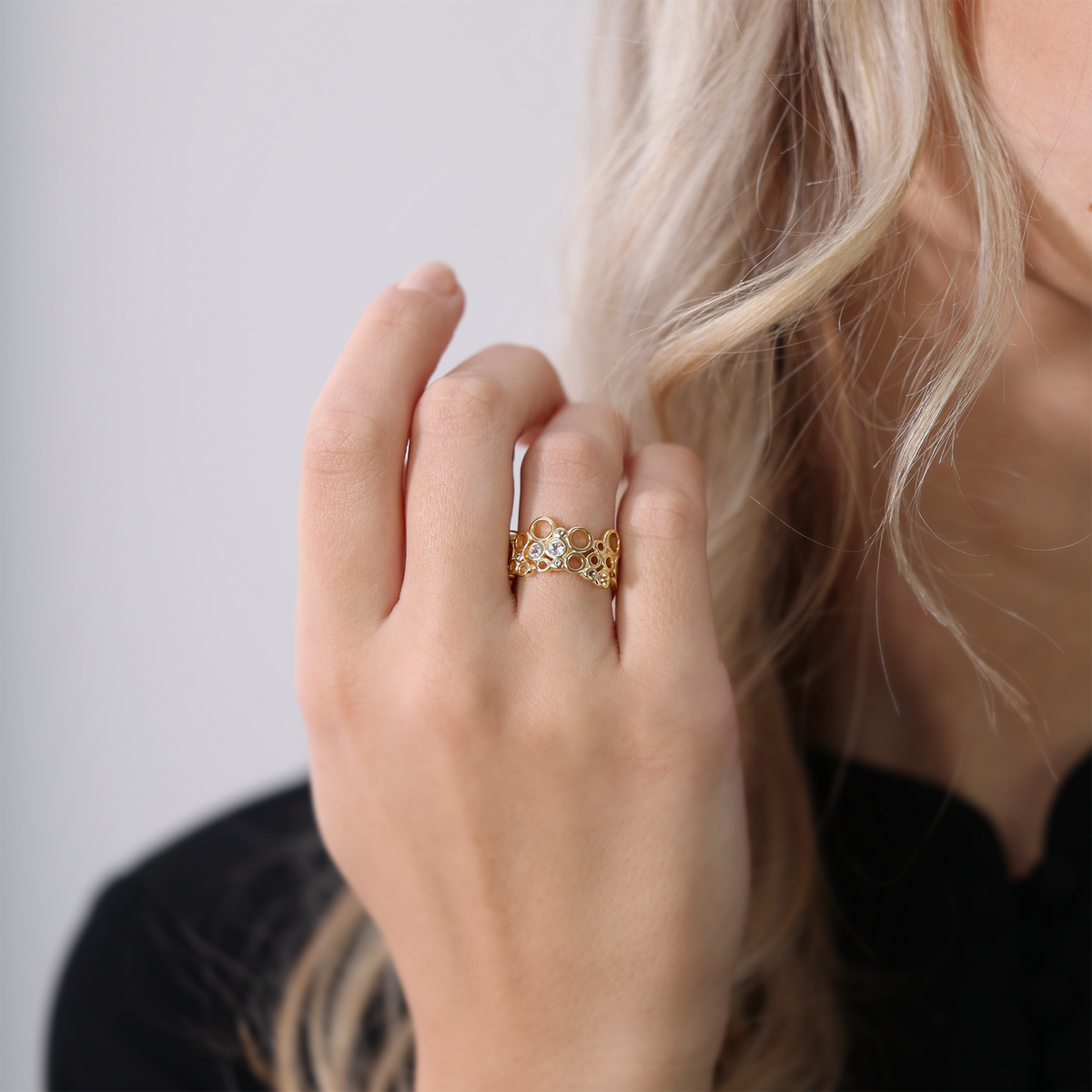 Christina Cocktail ring i forgyldt sølv – model 800-5.2.B – billede 4
