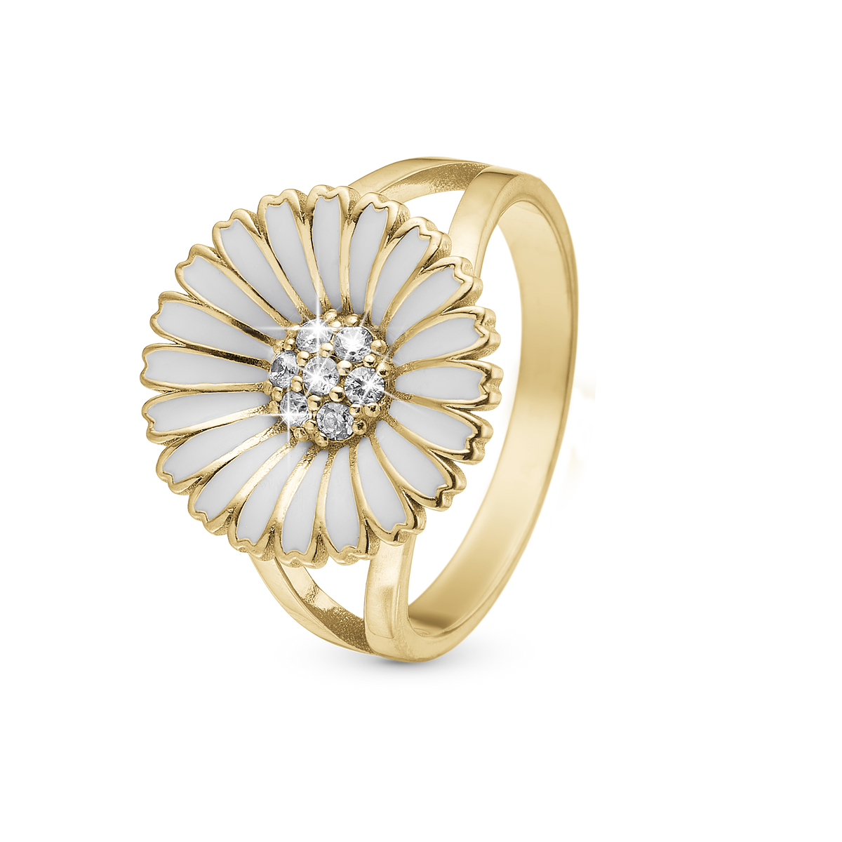 Christina Marguerit Ø15mm ring i forgyldt sølv – model 800-6.2.B
