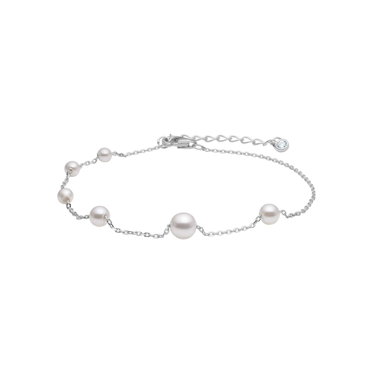 Joanli Nor - RACHELNOR sølv armbånd med Hvide Perler - Model: 80451360900