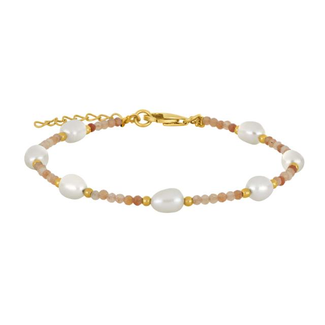 Nordahl Andersen - ICE52 forgyldt armbånd med sten og perler - Model: 80890375900