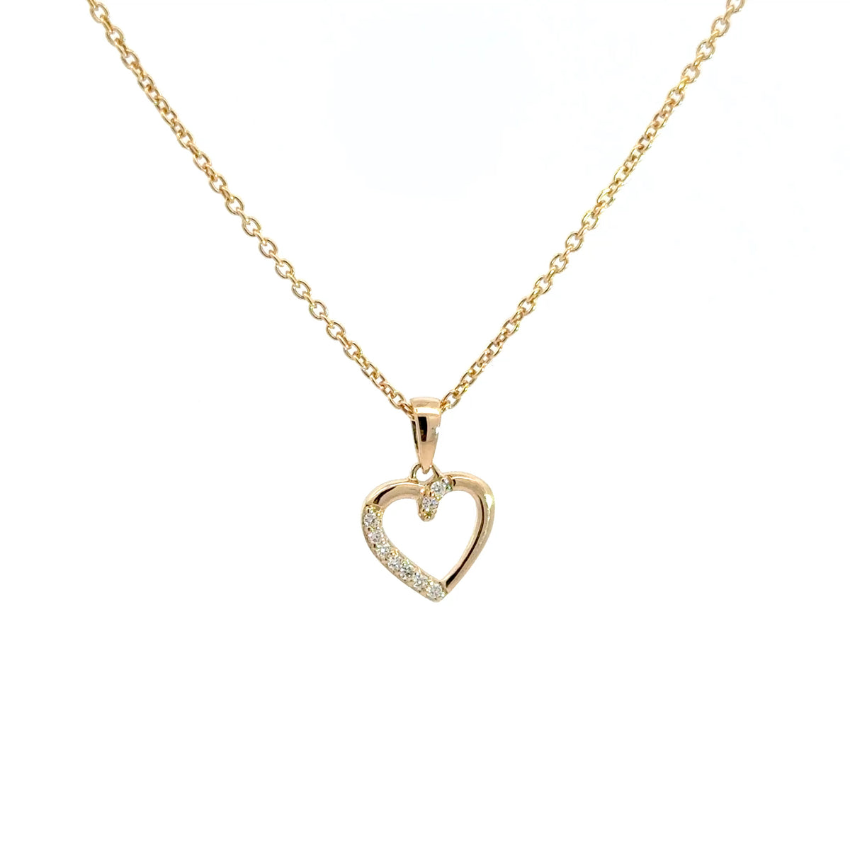 14 kt. Guld hjerte vedhæng -  med 0,05ct tw/si brillant - Model: 20-22163