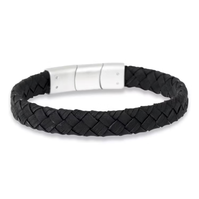 By Billgren - Herre armbånd i sort læder - Modelnr.: 8465