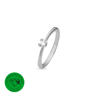 Mary ring 8 kt hvidguld med 0,10 ct labgrown diamant W/VS - Model: 88647710