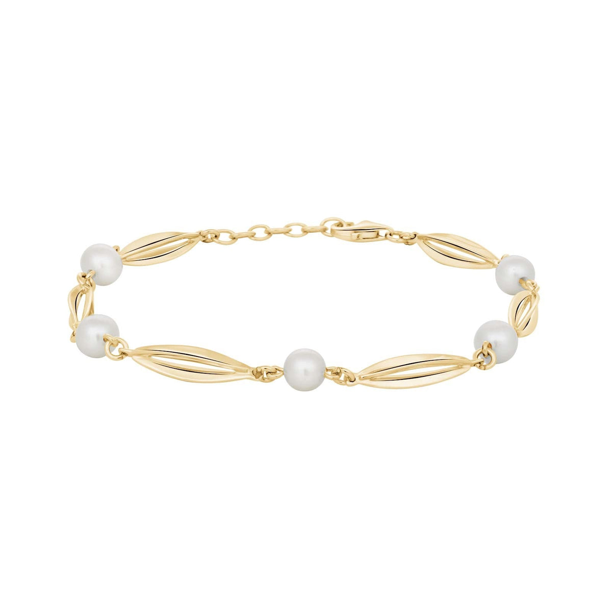 Siersbøl SIERSBØL 8kt. bur & perle (FVP) armbånd 18+2cm