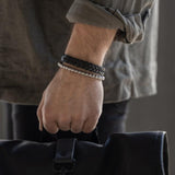 Son of noa - SON bracelet black calf leather 23cm 12mm - Model: 897 026-BLACK23
