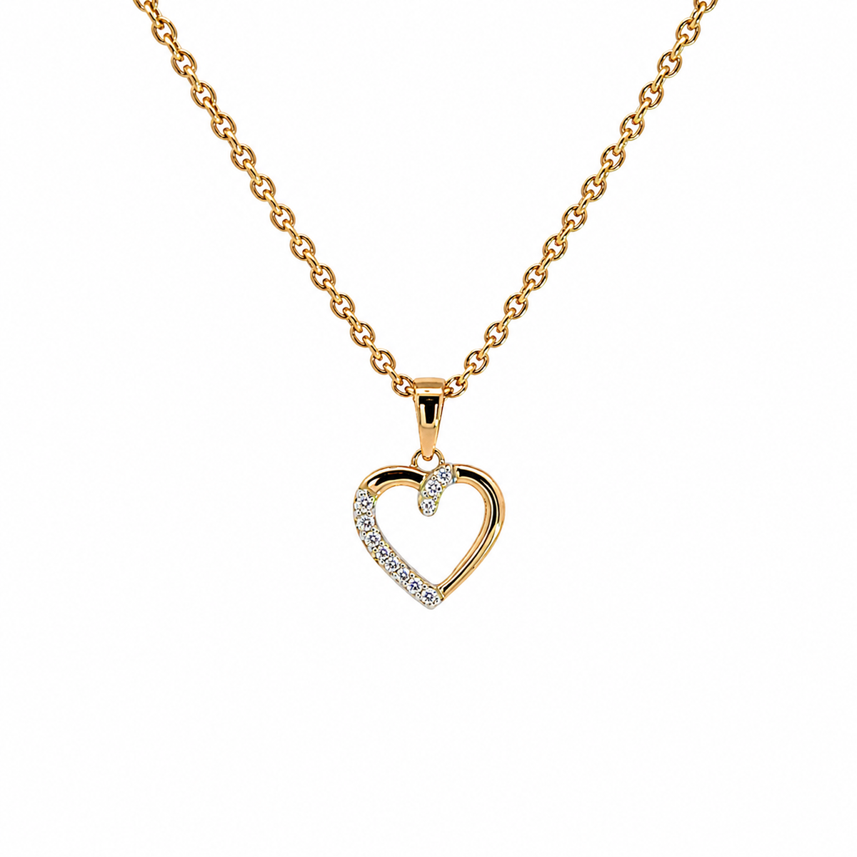 14 kt. Guld hjerte vedhæng -  med 0,05ct tw/si brillant - Model: 20-22163B