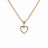 14 kt. Guld hjerte vedhæng -  med 0,05ct tw/si brillant - Model: 20-22163B