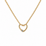 14kt vedhæng-  hjerte m. 0,022ct tw/si brillant