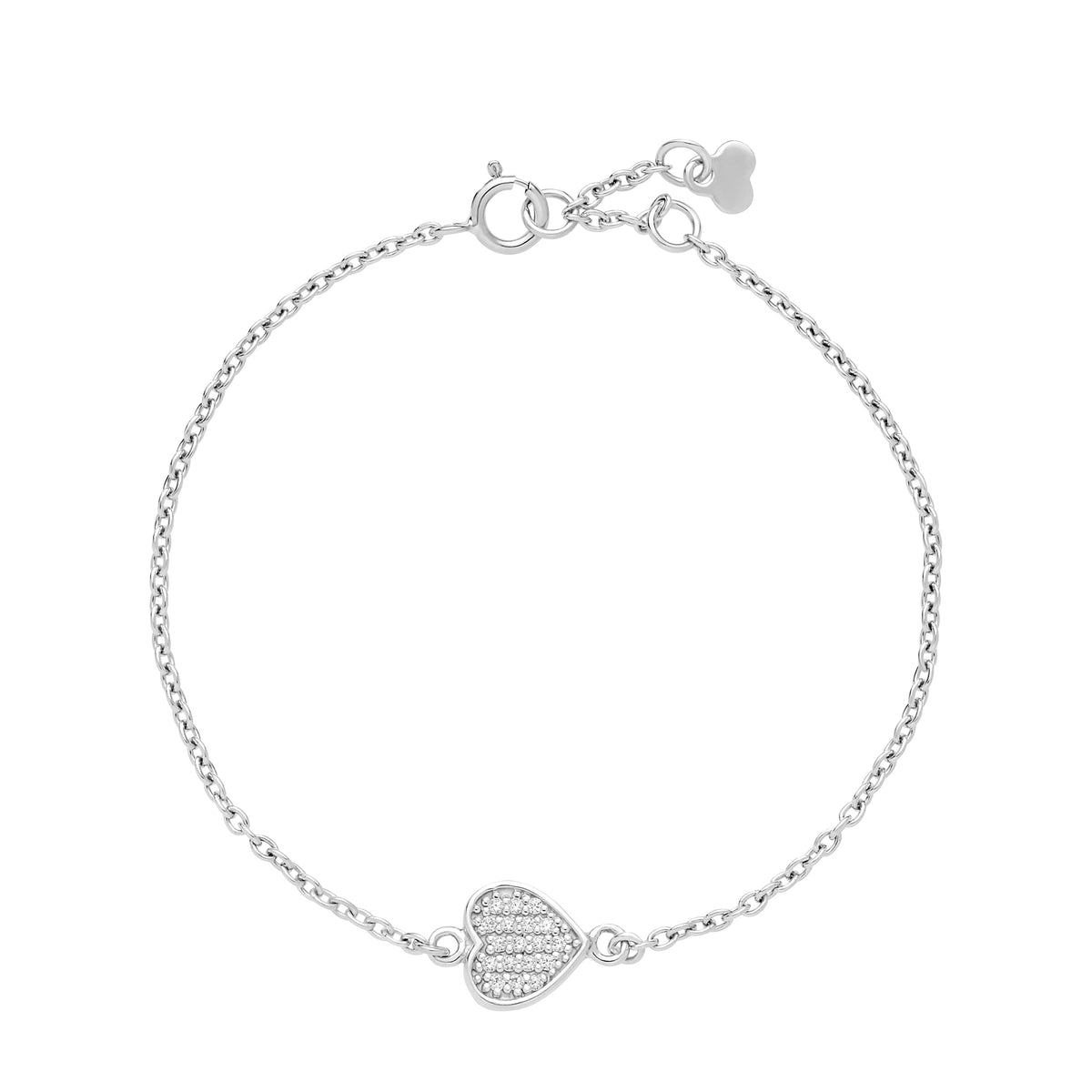 Lund of Copenhagen -Armbånd hjerte 8x8mm med zirkonia 14-15-16 cm 925- Model.: 901141216-30