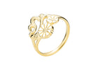 Lund  Copenhagen - Forgyldt Marguerit ring med hvid emalje - Model: 9075108-M