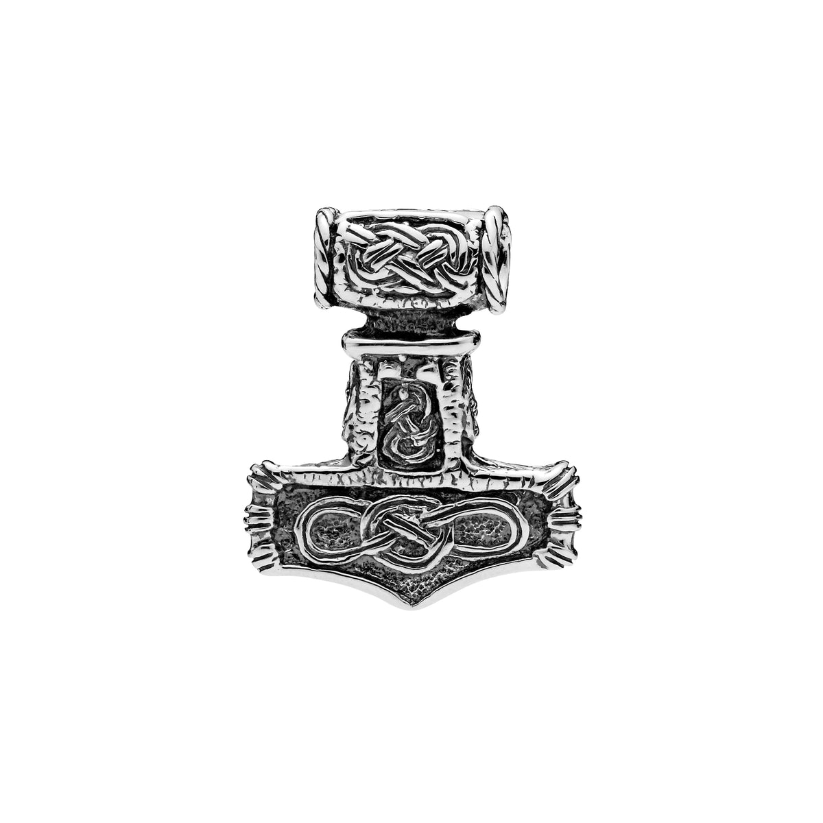 Lund Copenhagen Vedhæng Thors hammer oxyderet 25mm i oxyderet sølv – model 908571