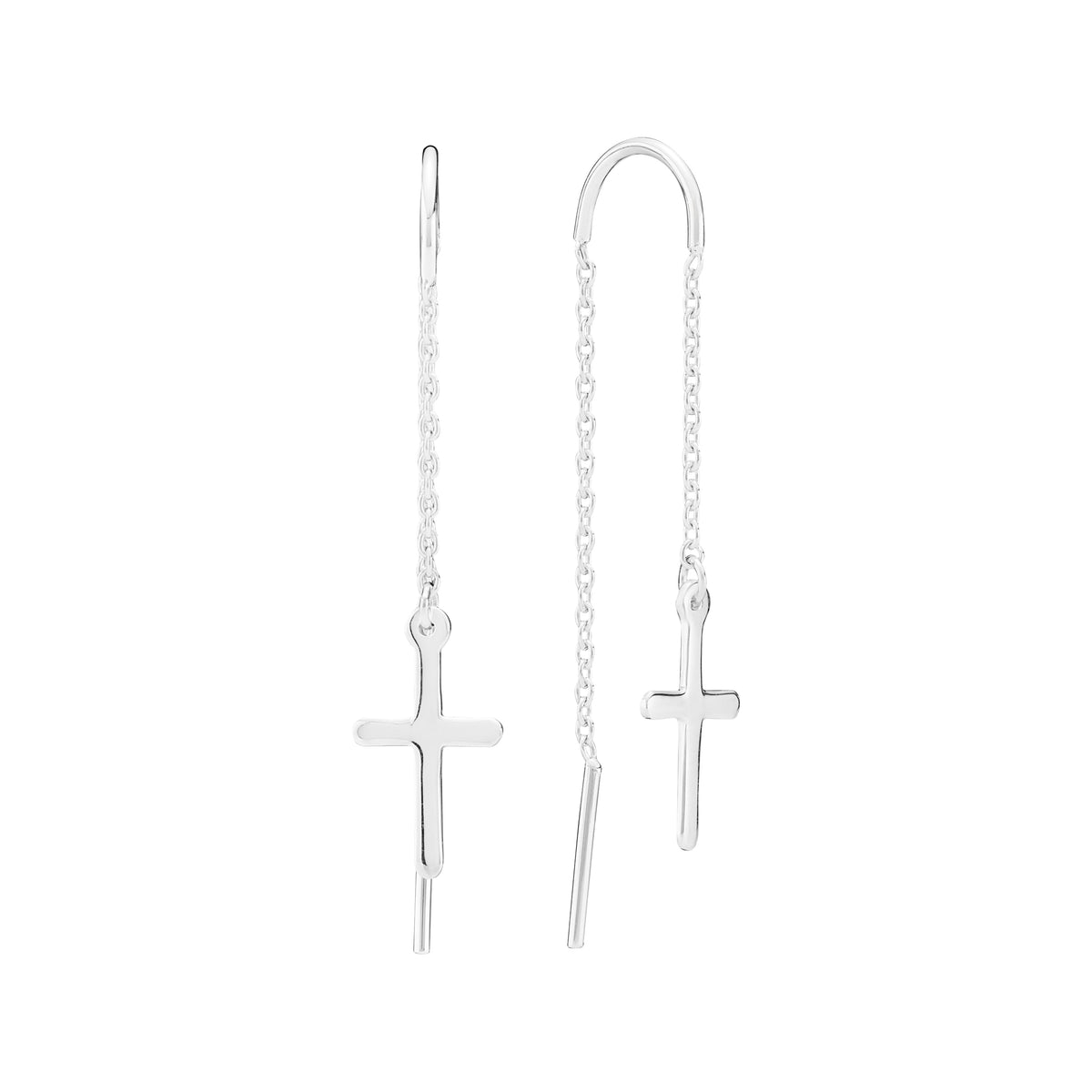 Lund Copenhagen Ørehænger med kors 13x7 mm i sølv – model 9091251
