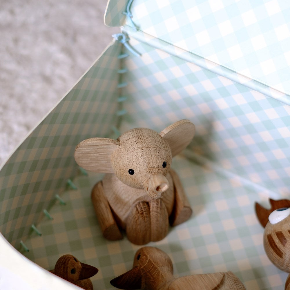 Zilverstad Træfigur, Elefant 8,5cm, Egetræ