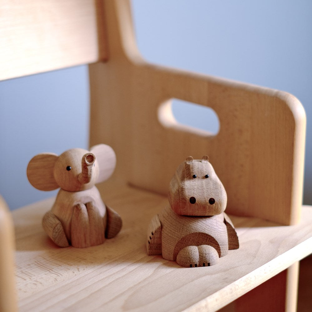 Zilverstad Træfigur, Elefant 8,5cm, Egetræ