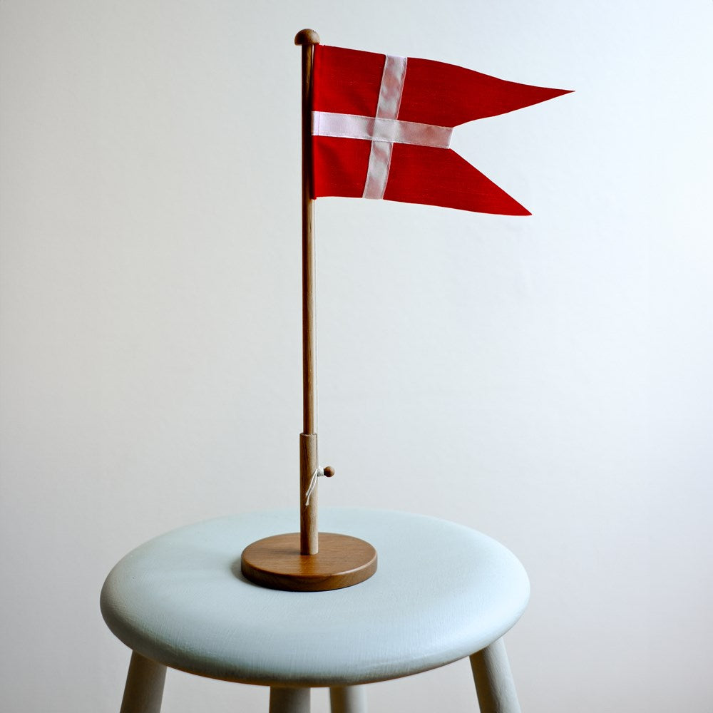 Zilverstad Træ, flagstang 39cm, Egetræ