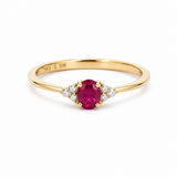 14 kt. guld ring med rubin og diamant - Model: 40-22651