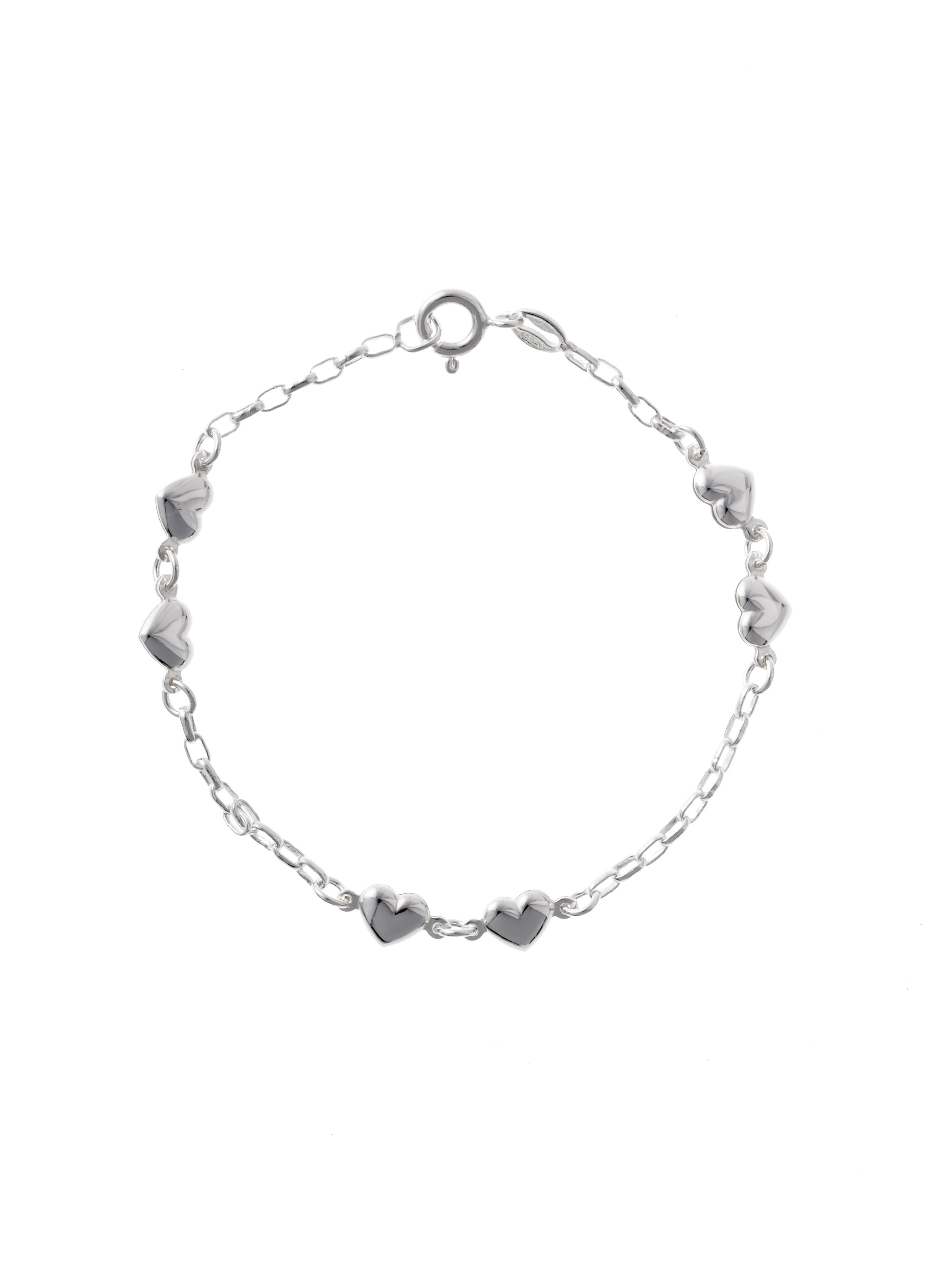 Lund Copenhagen Armbånd barn hjerter 16cm i sølv – model 9740316