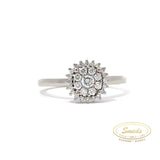 14 karat hvidguld ring med diamanter
