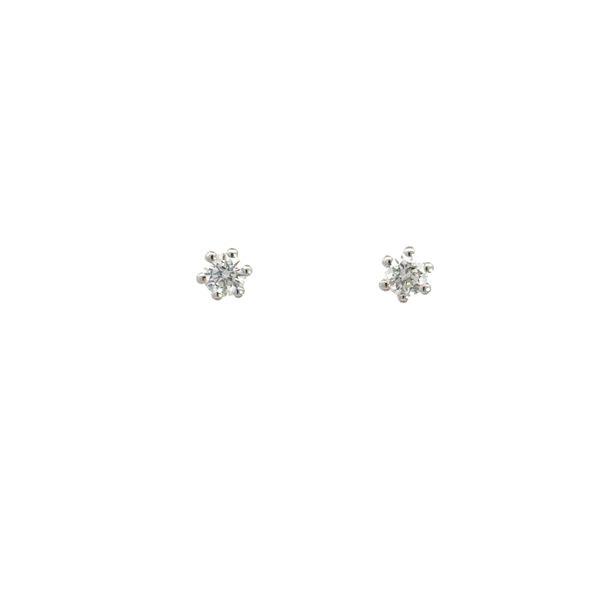 14 kt. Diamant hvidguld ørestik m. 0,30 ct w/si - 10-22156