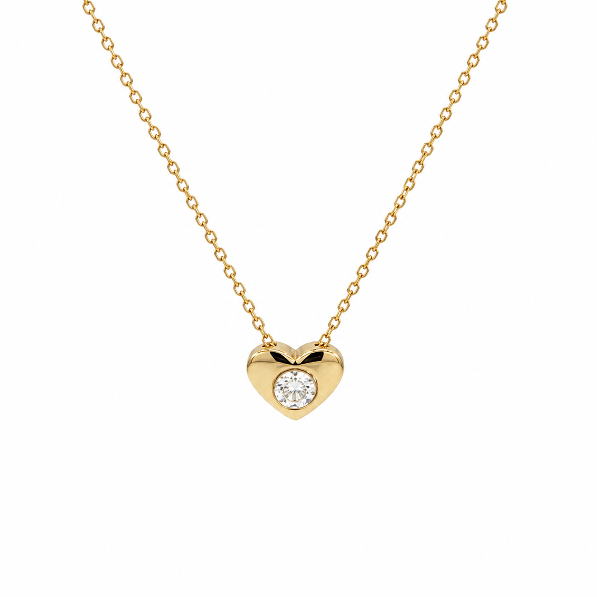 Scrouples - Collier stort hjerte 0,02 H-W/SI 8 kt. rødguld - Model: 33393,45