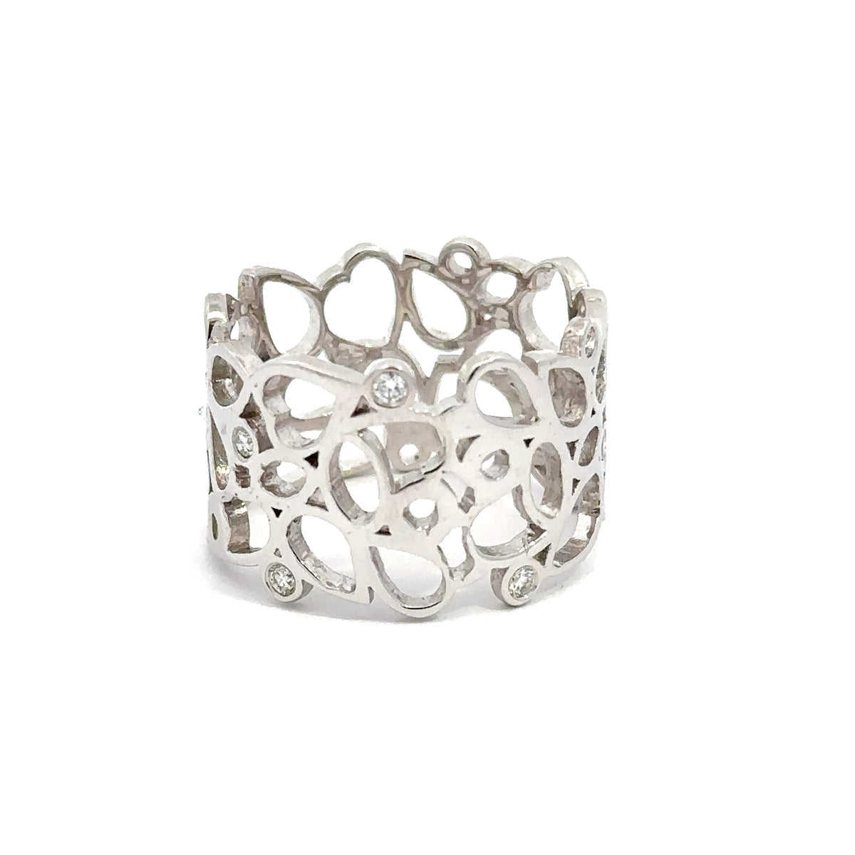 Nuran - Guldring i 14 kt. med hjerter og brillanter 0,12ct w/vs - Model: R2926 012