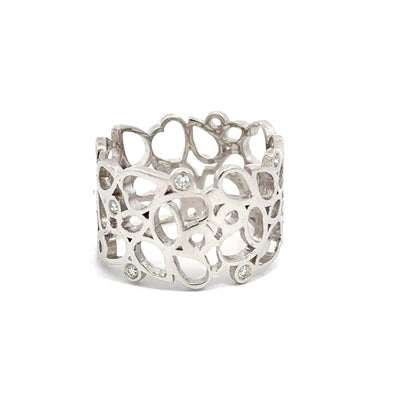 Nuran - Guldring i 14 kt. med hjerter og brillanter 0,12ct w/vs - Model: R2926 012