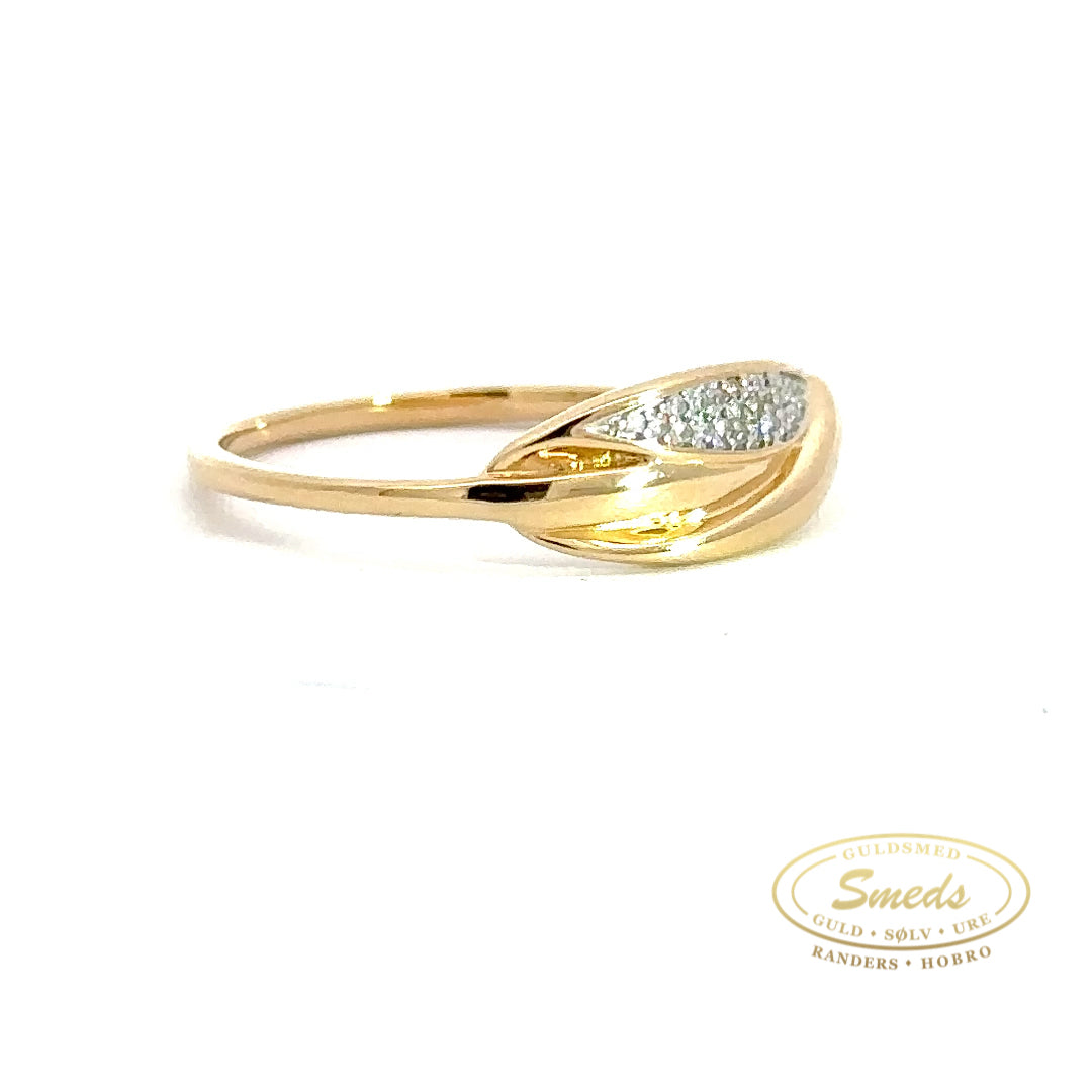 Nordahl Andersen 14kt. guld ring m. dia. 0.05ct W/SI