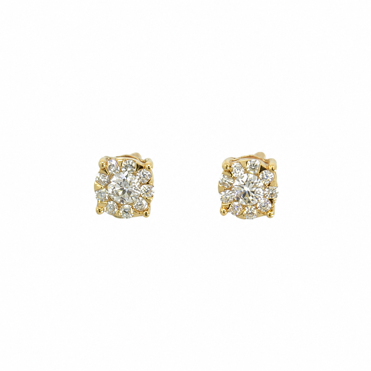 14 kt. Diamant guld ørestik m. 0,16 ct tw/si