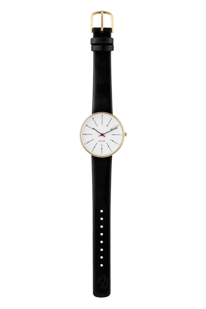 Arne Jacobsen - BANKERS 34 mm doublé ur med læderrem - Model: 53107-1601G