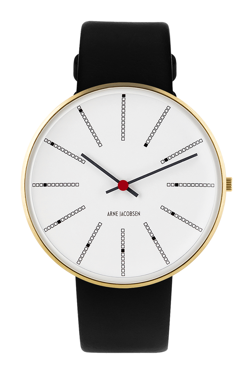 Arne Jacobsen - BANKERS 40 mm doublé ur med læderrem - Model: 53108-2001G