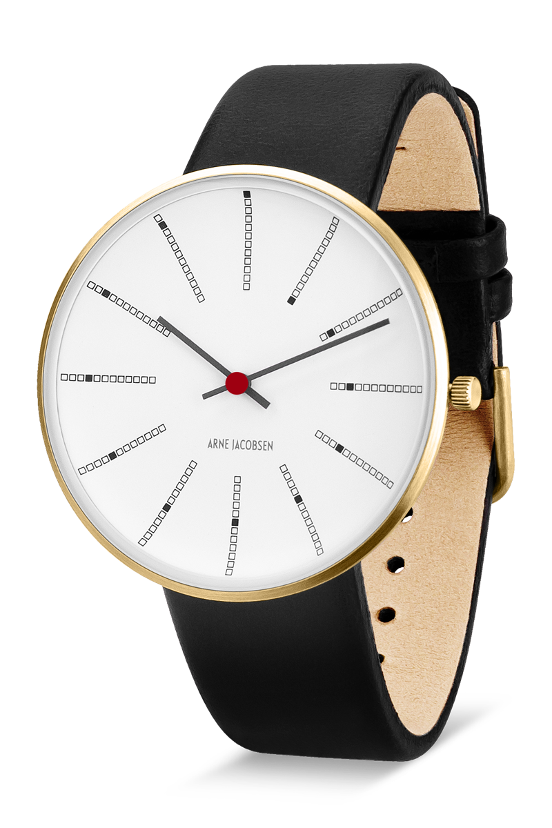 Arne Jacobsen - BANKERS 40 mm doublé ur med læderrem - Model: 53108-2001G