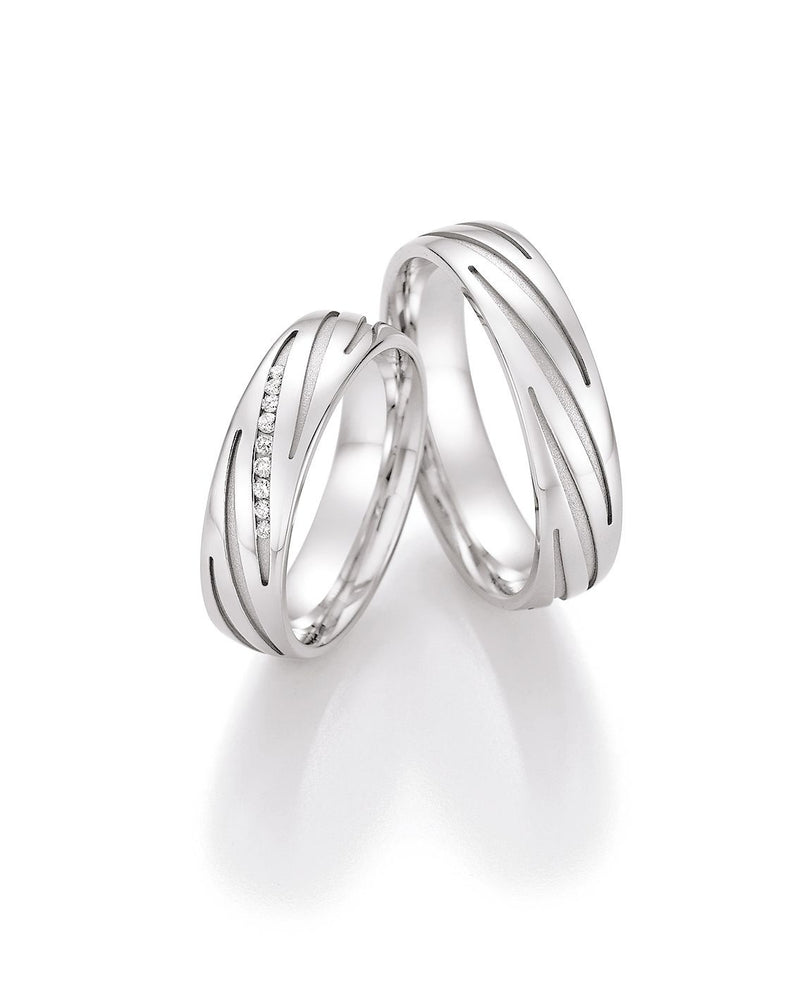 BN - Vielses- og forlovelsesringe i sølv med diamanter - Modelnr.: 30130-055/30140-055