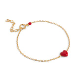 Enamel - Amore armbånd, forgyldt sølv med Hjerte - Model: B141G-RED